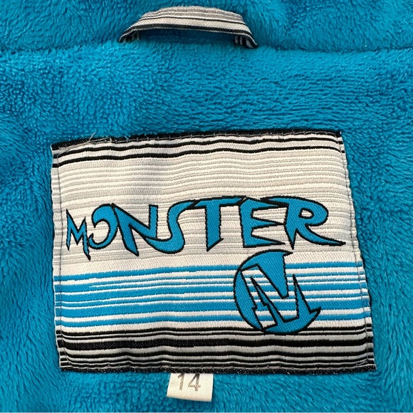 Monster Energy Blue Ski Snowboard Jacket Boys Size 14 Winter - Picture 8 of 14